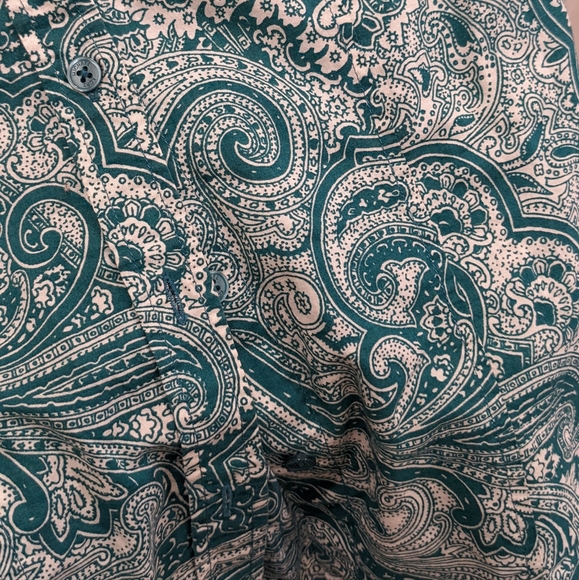 EUC Michael Kors paisley teal blouse - Picture 2 of 7